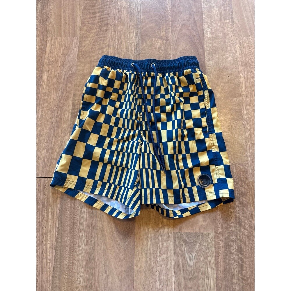 NEFF Boys yellow and blue swim  board shorts